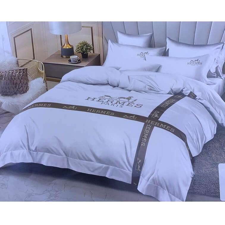 Hermes Bed Sheet Cover Set Silver in UAE- Ajman Shop