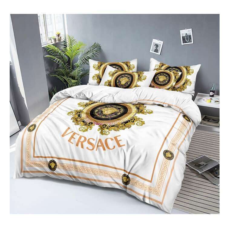 Versace Bed Sheet Cover Set White in AjmanShop