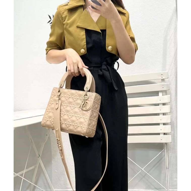 Medium Lady Christian Dior Bag 24cm Beige in AjmanShop