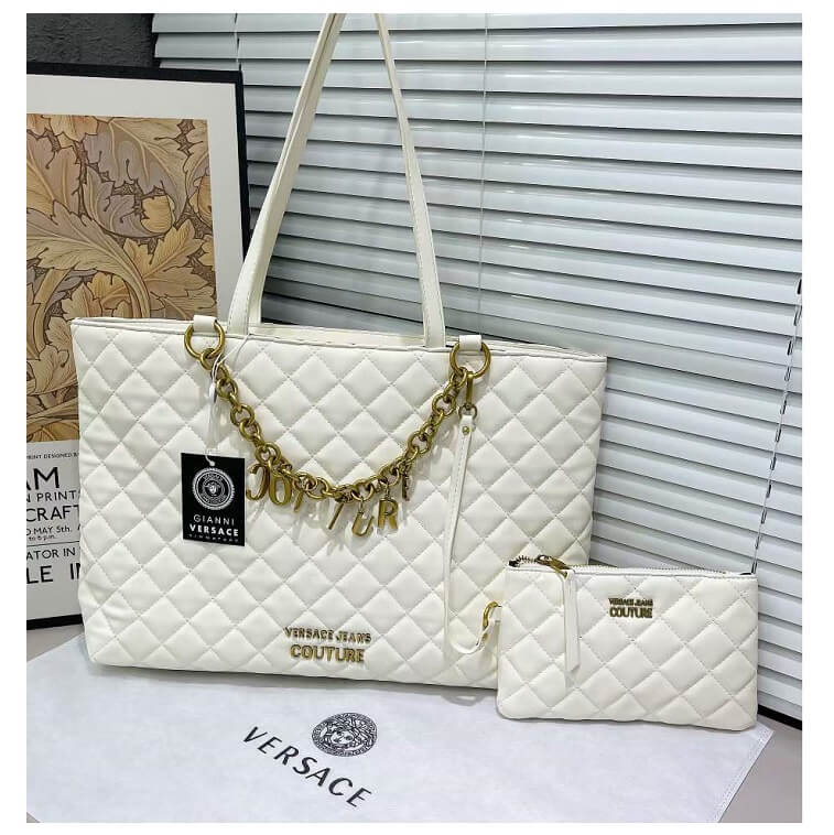 Versace Jeans Couture Tote Bag for Women White in AjmanShop