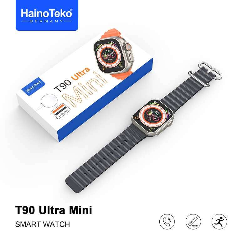 Haino Teko T90 Ultra Mini SmartWatch, With 2 Strap Orginal Smart Watch-Ajmanshop