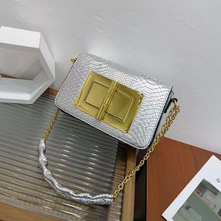 Tomford Stylish Party Bag 23 cm For Women Silver in AjmanShop