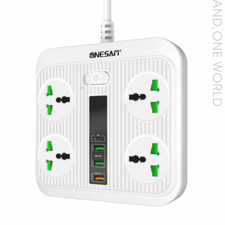 ONESAM 4 USB Output 4 Universal Socket - AjmanShop