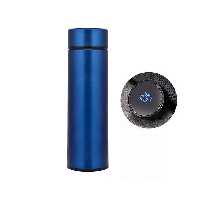 500ML Smart Touch Screen Bottle Stainless Steel Vacuum Flask Insulated Blue