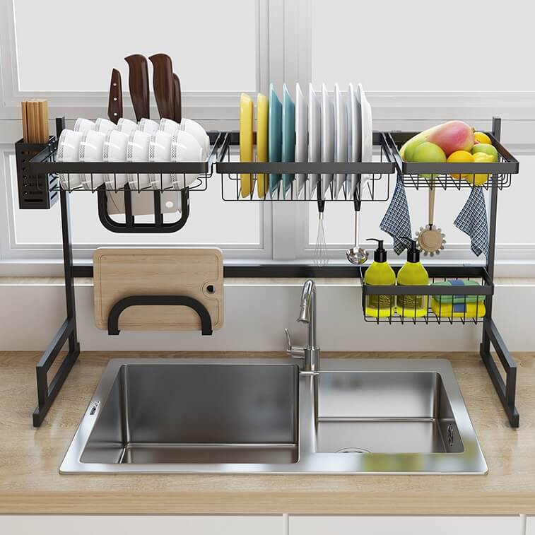 85cm Stainless Steel Kitchen Dish Drying Rack - AjmanShop