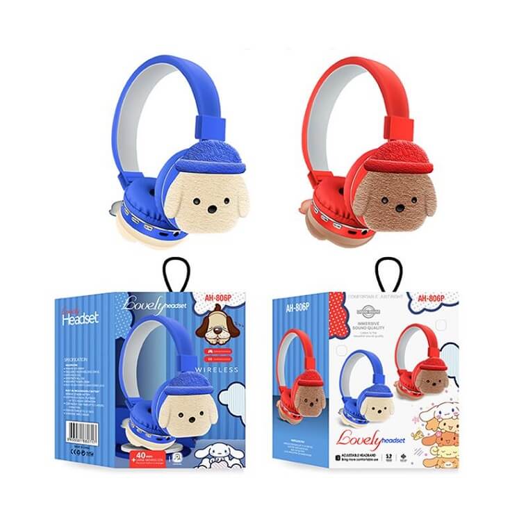 AH 806P Lovely Cartoon Teddy Dog Headphones 1