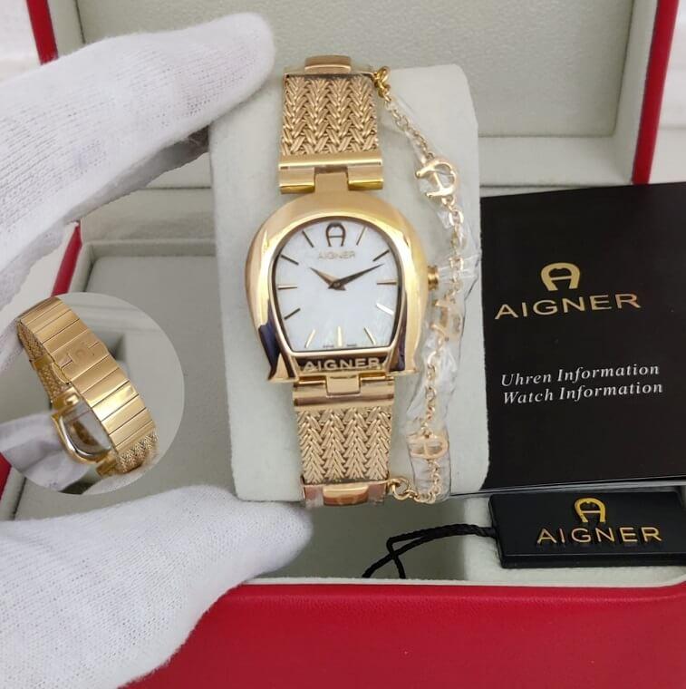 Aigner Ladies Two Tone Yellow Gold Bracelet - AjmanShop