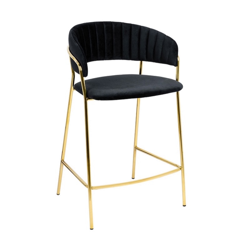 Bar Stool Margo Velor Chair For Luxuries Family Black