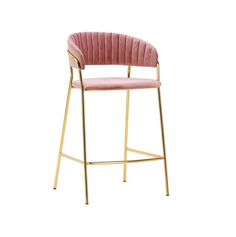 Bar Stool Margo Velor Chair For Luxuries Family Rose