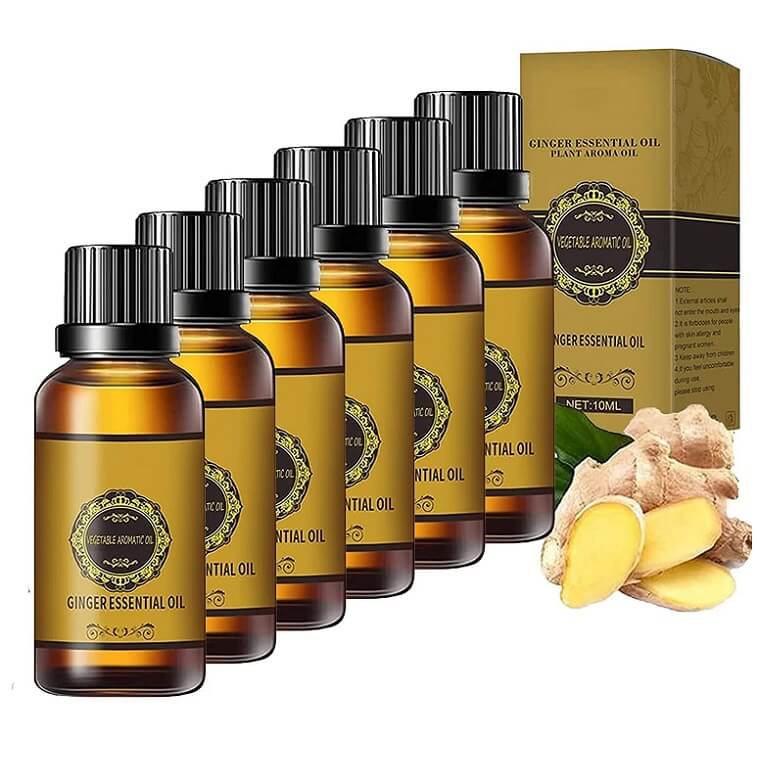 Belly Drainage Ginger Oil Natural Drainage Ginger Essential Oil Relax Massage Liquid for Women Men 10ml in Ajman Shop Dubai