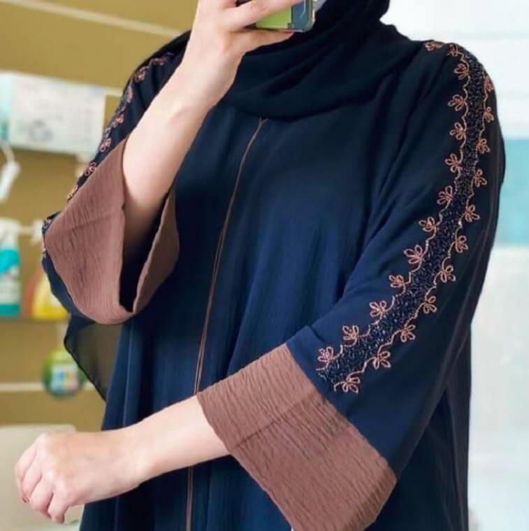 Black Beige Abaya - AjmanShop