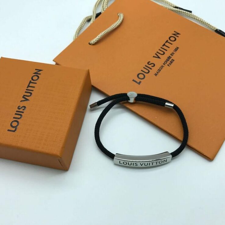 Monogram Stylish Louis Vuitton Bracelets For Men And Women Black Silver in Ajman Shop Dubai