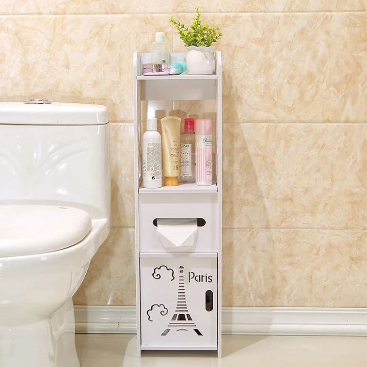 Shelf Tissue Storage Rack, White- Ajman Shop