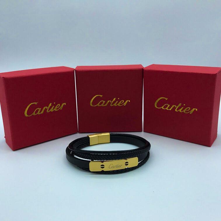 Cartier Bracelet Leather Chain Combination With Stainless Steel - AjmanShop