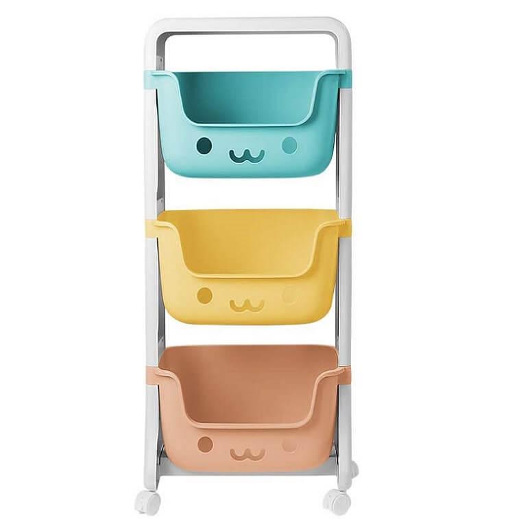 Cartoon Smiley Toy Storage Rack Household Bedroom Trolley Storage Rack in Ajman Shop Dubai