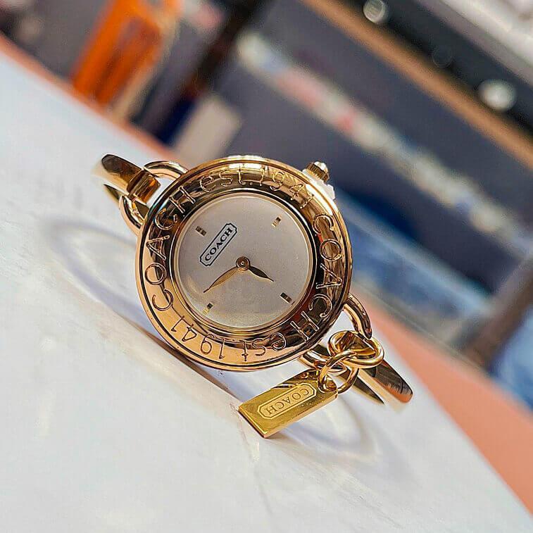 Copper Stainless Steel Charm Ladies Bangle Watch - AjmanShop