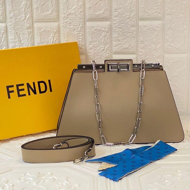 Fendi Plane Peekaboo Bag for Women Beige- AjmanShop