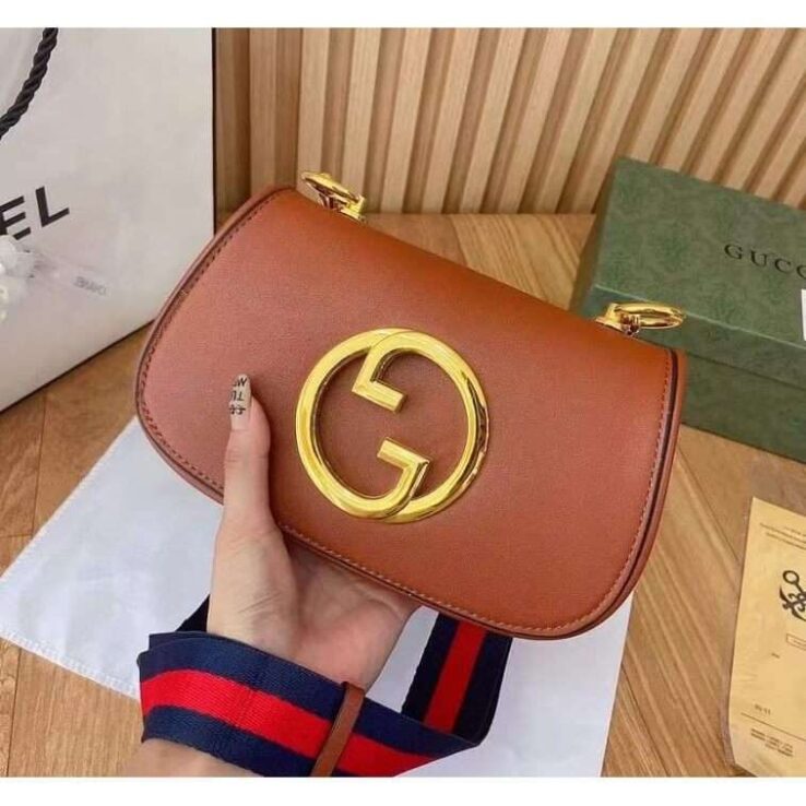 Gucci Mini Blondie Leather Brown Bag - AjmanShop
