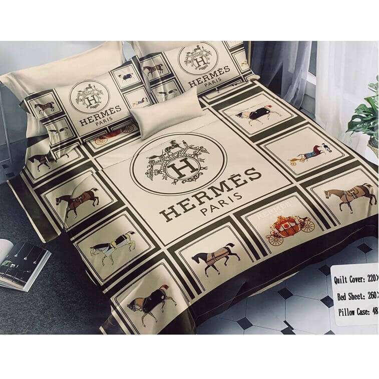 Hermes Cotton BedSheet Set- AjmanShop