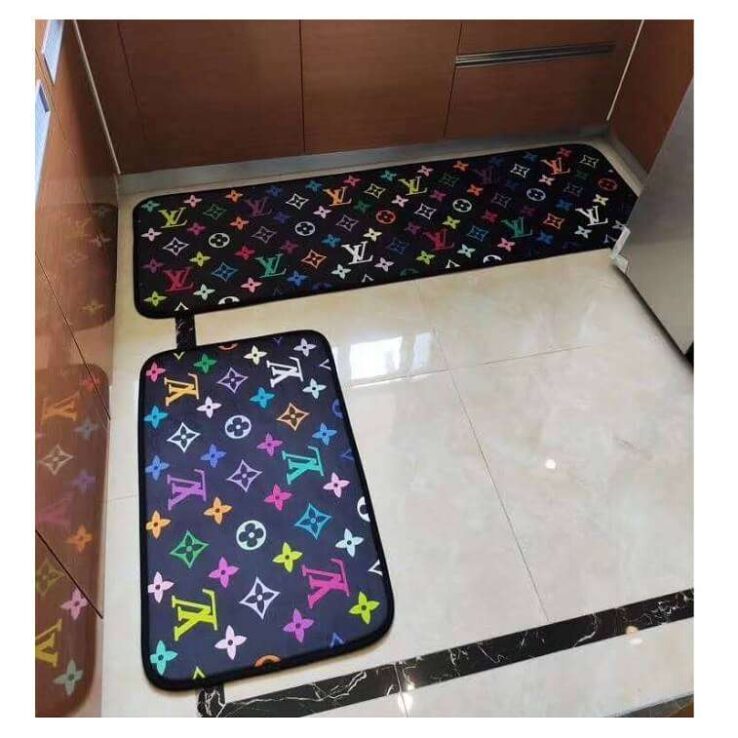 LV 2 Pieces Non Slip Kitchen Mat Set- AjmanShop