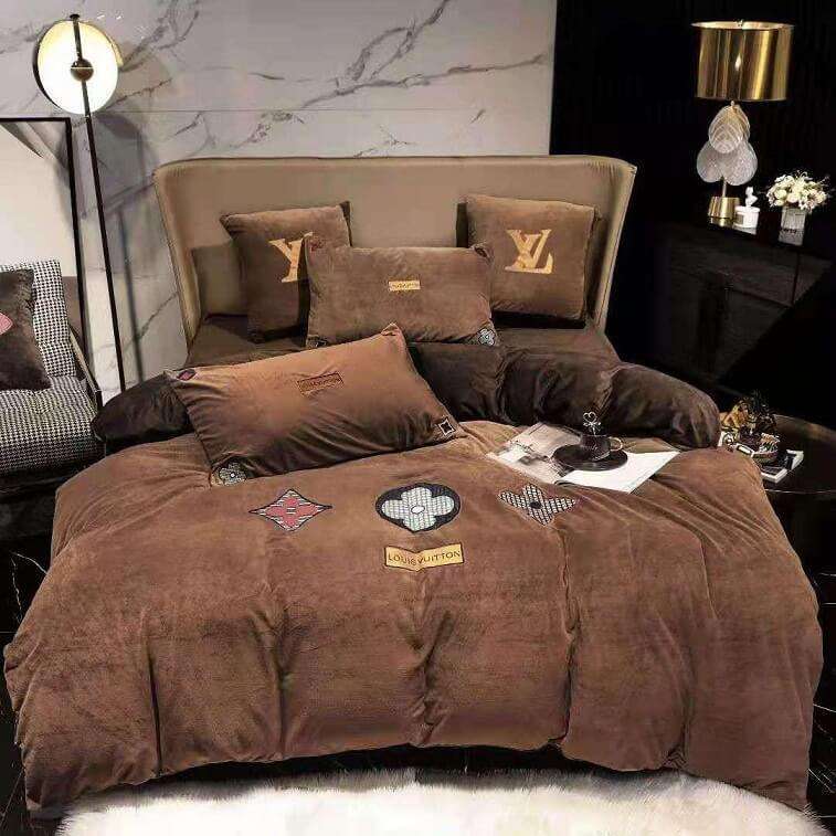 Louis Vuitton Velvet Bedsheet - AjmanShop