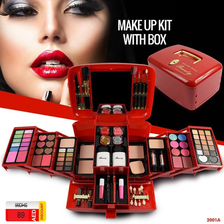 Makeup Kit With Box 2001A Red in AjmanShop Dubai