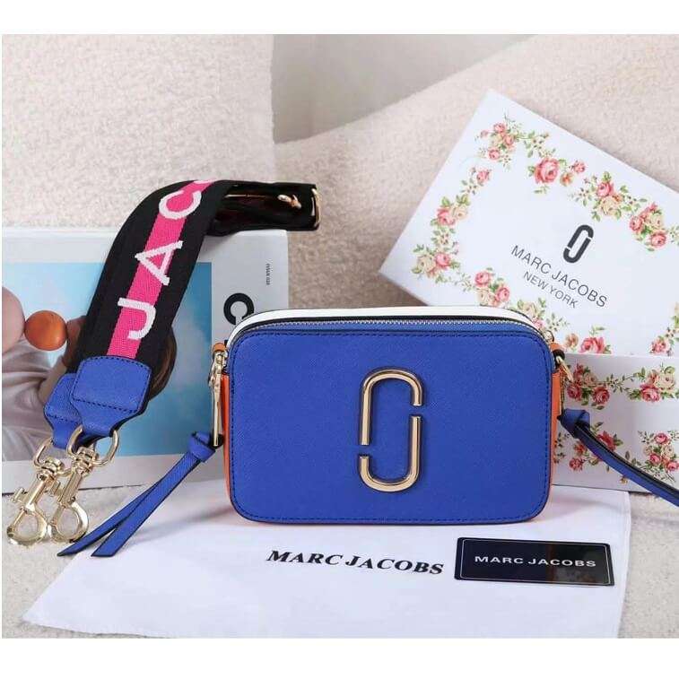 Marc Jacobs Small Snapshot Leather Blue Bag - AjmanShop