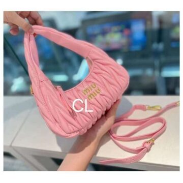 Miu Miu Wander Matelasse Nappa Leather Bag Pink - AjmanShop