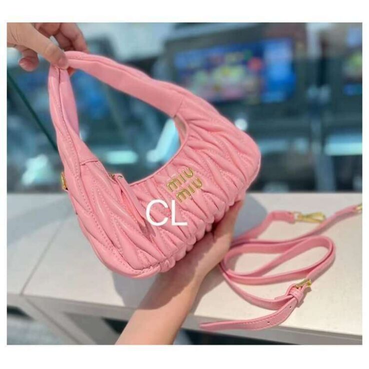 Miu Miu Wander Matelasse Nappa Leather Bag Pink - AjmanShop