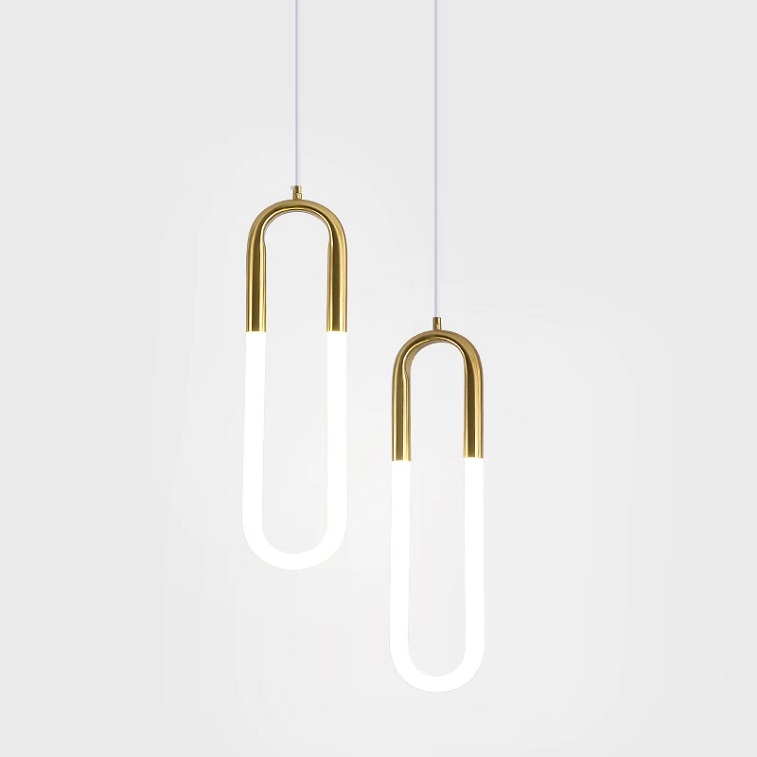 Modern Iron Style Gold Pendant Lights Energy Saving Tube Light Fixtures For Any Room in Ajman Shop Dubai