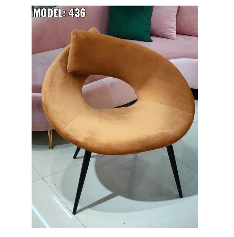 Modern Lock Armchair 3D Model Dining Chair Brown Ajmanshop