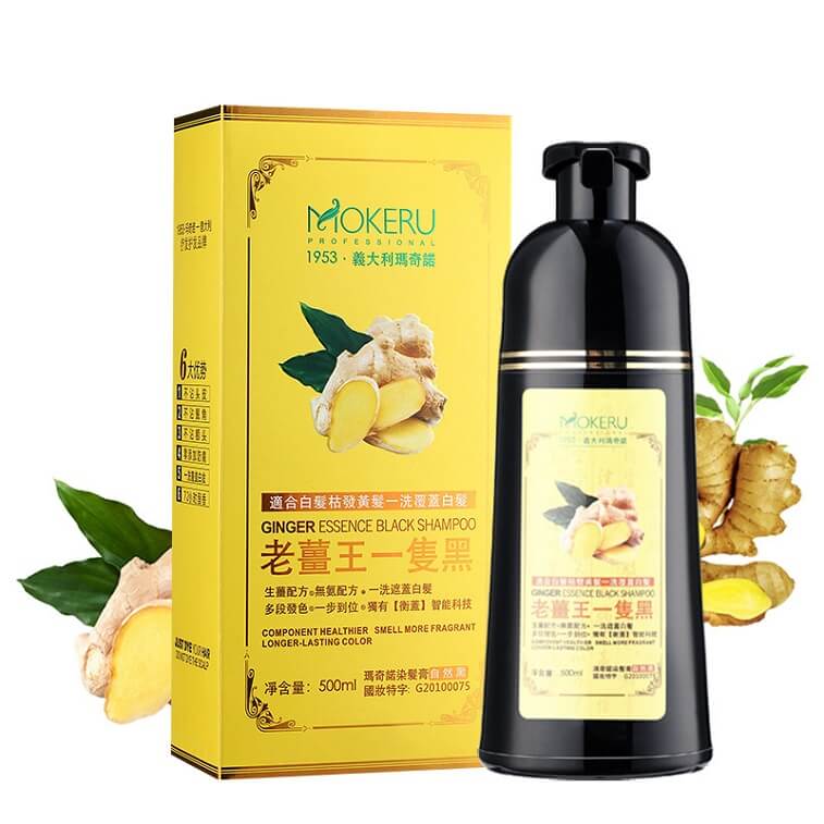 Mokeru Ginger King Magic 5 Minutes Fast Black Hair Color Shampoo Hair Dye 500ml in Ajman Shop Dubai