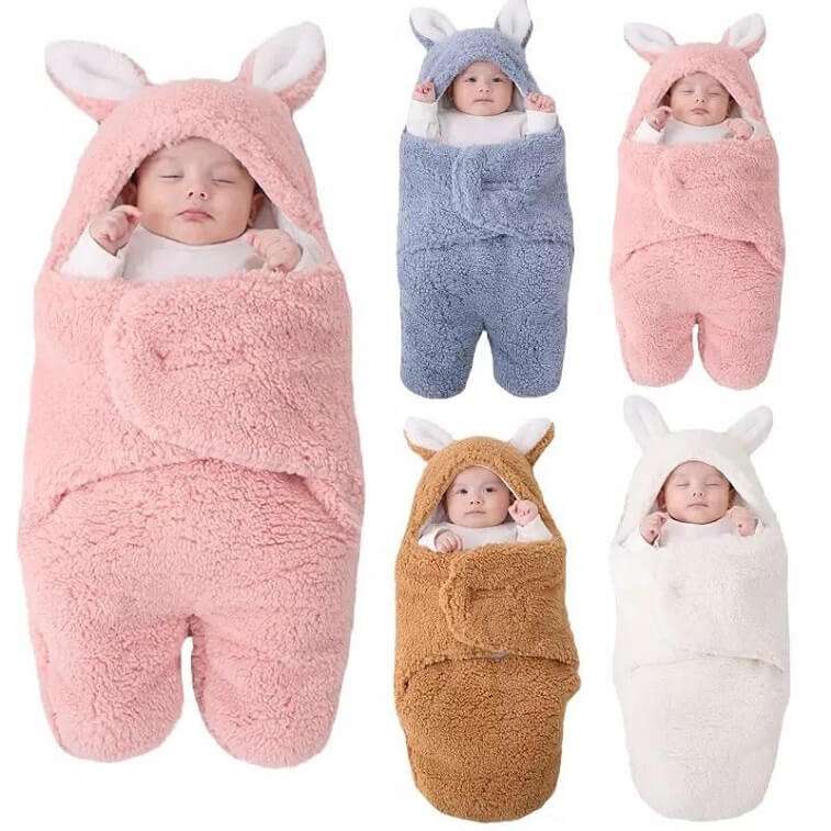 Newborn Plush Swaddle Infant Baby Soft Nursery Receiving Blankets for Shower- AjmanShop