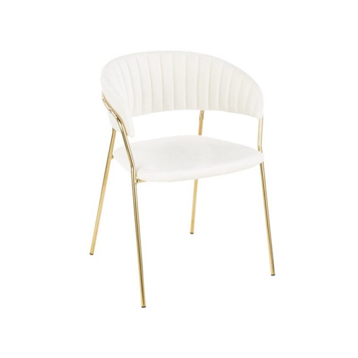 Occasional Velvet Chair for Dinning White 1