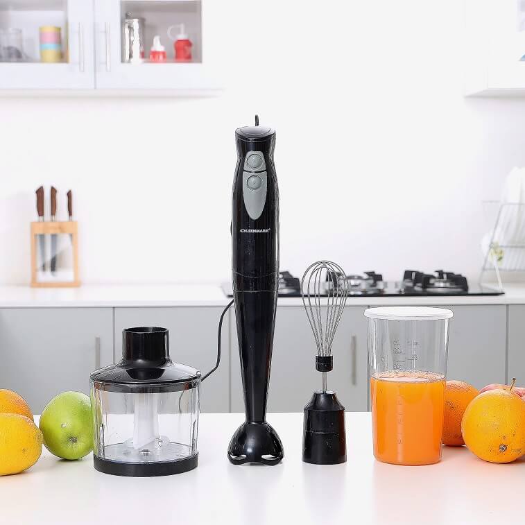 Olsenmark Stainless Steel Blade Hand Blender With Chopper 250W in Ajman Shop Dubai