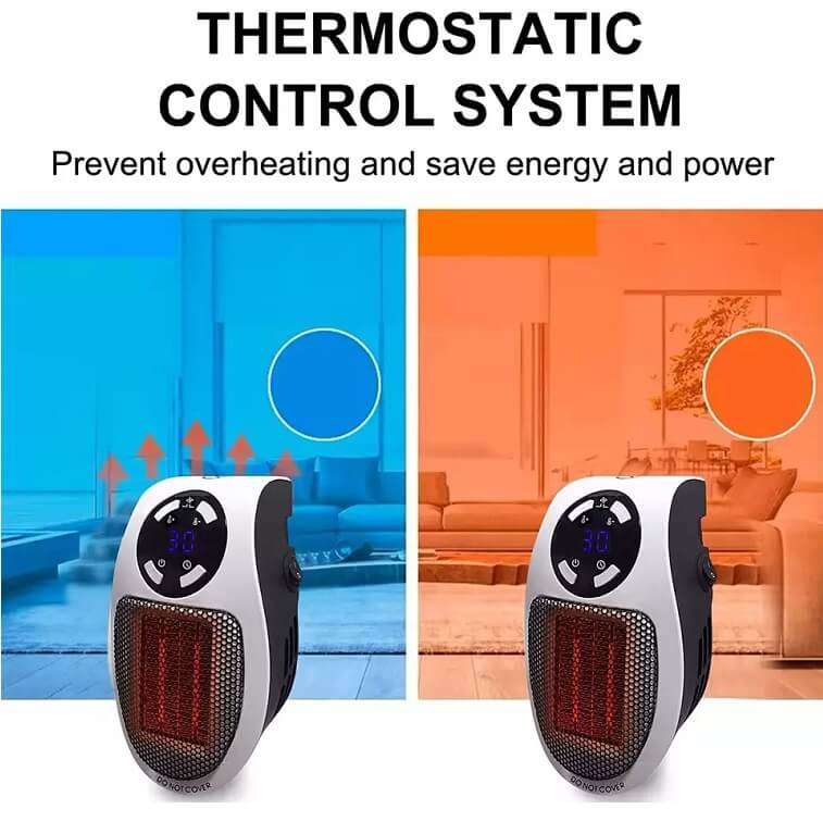 Portable Room Electric Fan Heater 500w Plug in Wall Heater Instant Electric Calefactor Portatil - AjmanShop