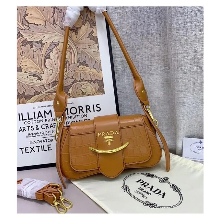 Prada Milano Stylish Bag for Ladies Brown- AjmanShop