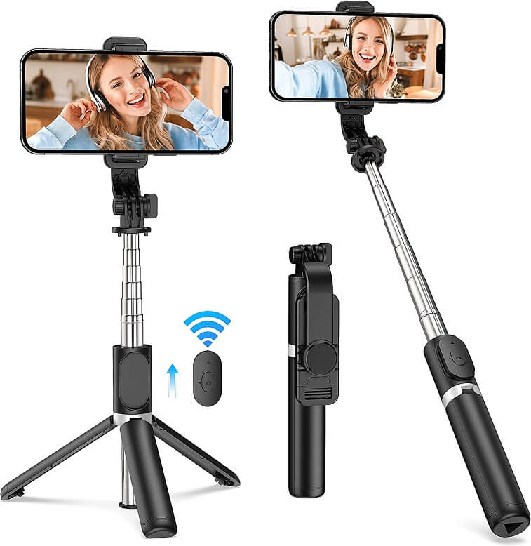 Q02 Selfie Stick Tripod with Bluetooth Wireless 1