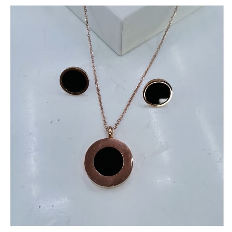 Round Shape BlackGold Jewelry Set AjmanShop