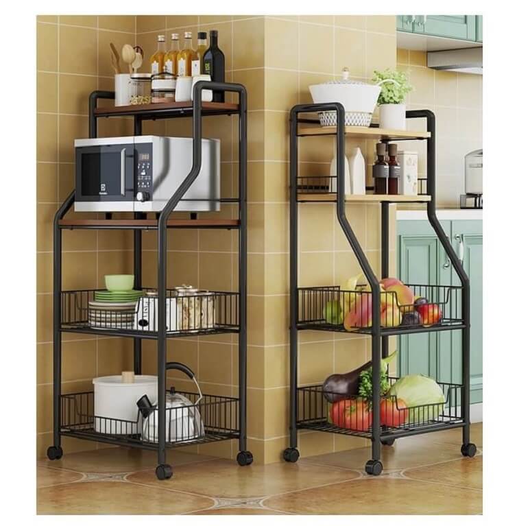 Shelf Multi layer Microwave Oven Kitchen Vegetable Pot Receive Rack Kitchen Storage Rack Shelf Organizer in Ajman Shop Dubai