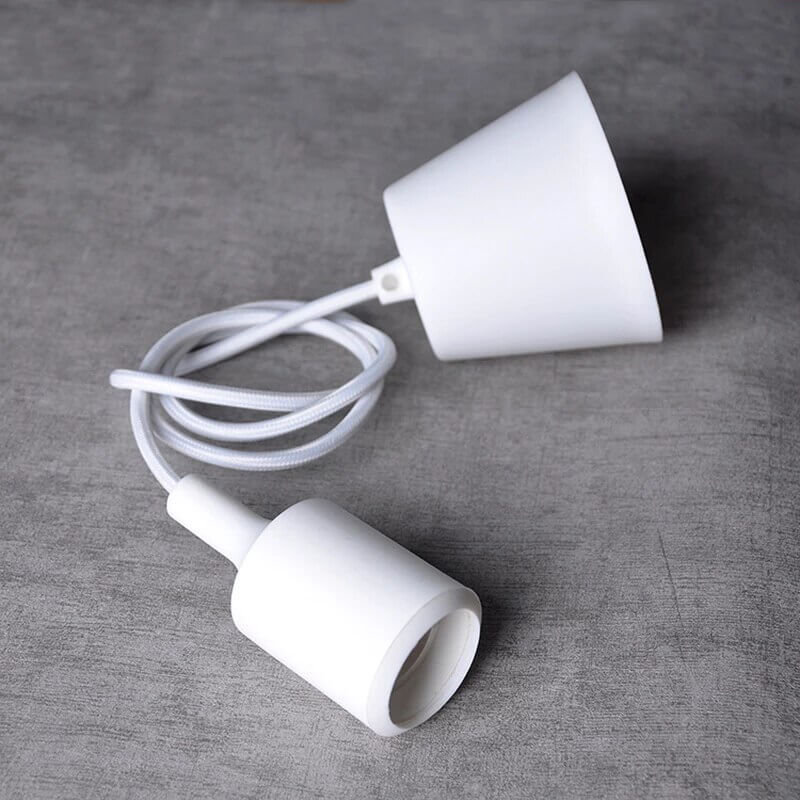 Silicone Hanging Wire Retro Decoration Colorful Woven Cloth Screw Lamp Holder Milk White in Ajman Shop Dubai