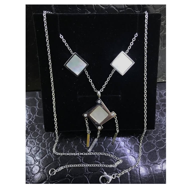 Silver Square Shape Jewelry Set AjmanShop