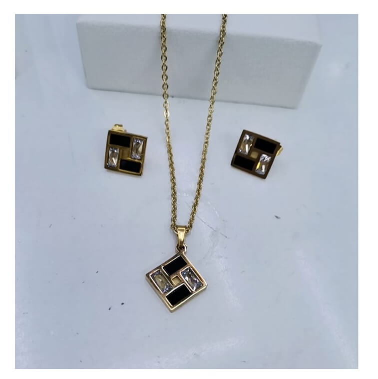 Square Shape Gold Jewelry Set AjmanShop