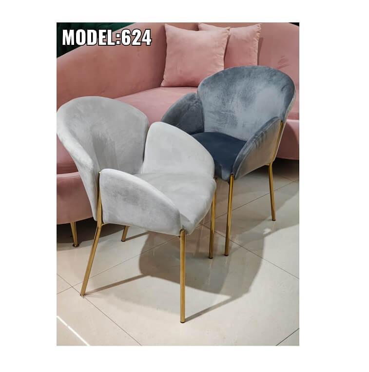 Stylish Velvet Dining Chair for Home Dark Grey Light Grey Ajmanshop