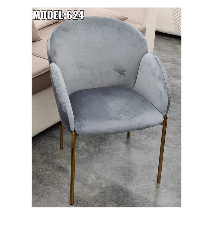 Stylish Velvet Dining Chair for Home Grey 1