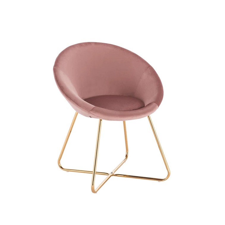 Stylish Velvet Padded Dining Chair For Home Pink