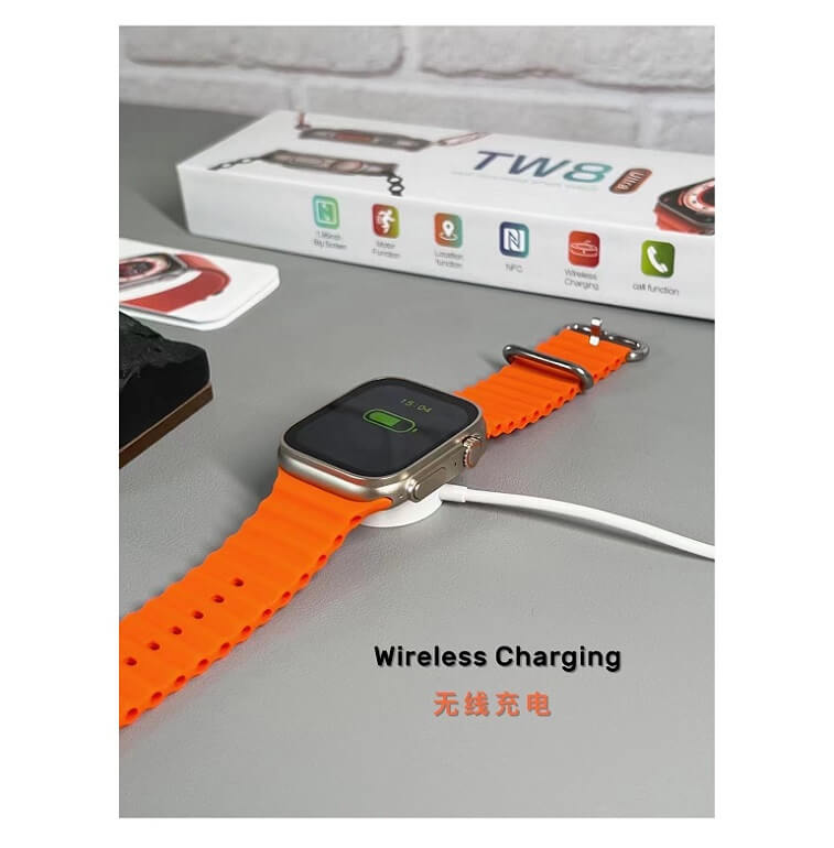 TW8 Ultra Smart Watch With Big Screen For Men Women Wireless Charging - AjmanShop