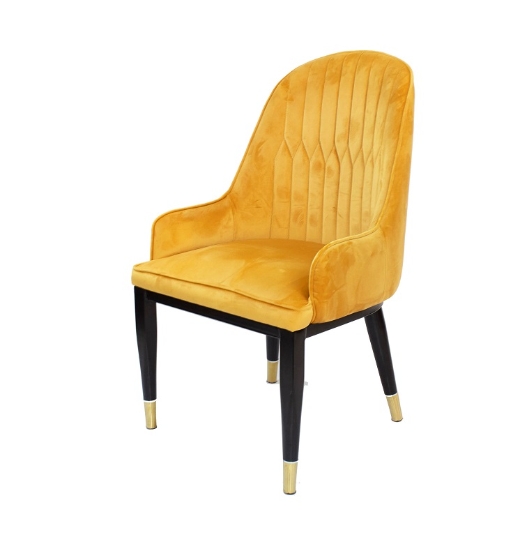 Velvet New Dinning Chair for Home or Restaurant Yellow