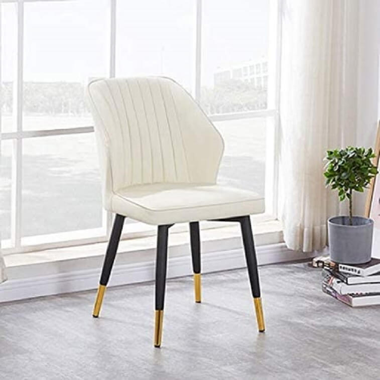 White Luxury Cheap Indoor Dinning Leather Chair for Home Restaurant 1