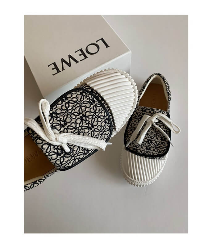 Loewe Flap Sneaker in Anagram Canvas Black and White in AjmanShop 